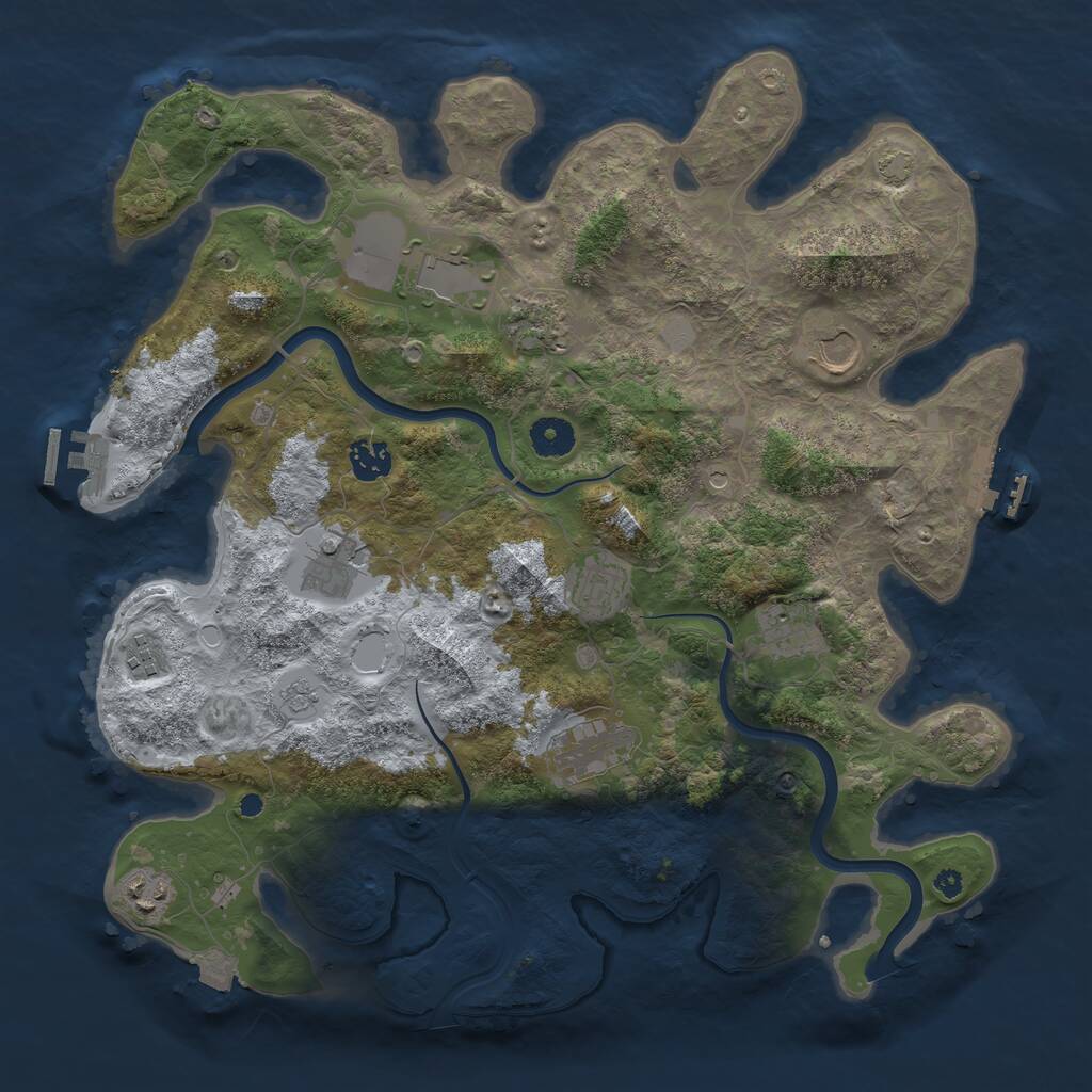 Rust Map: Procedural Map, Size: 3850, Seed: 1151766102, 16 Monuments