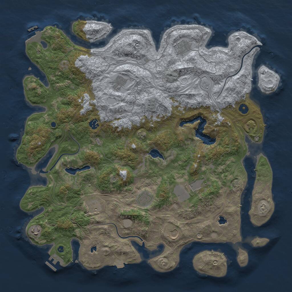 Rust Map: Procedural Map, Size: 4500, Seed: 5247151, 15 Monuments