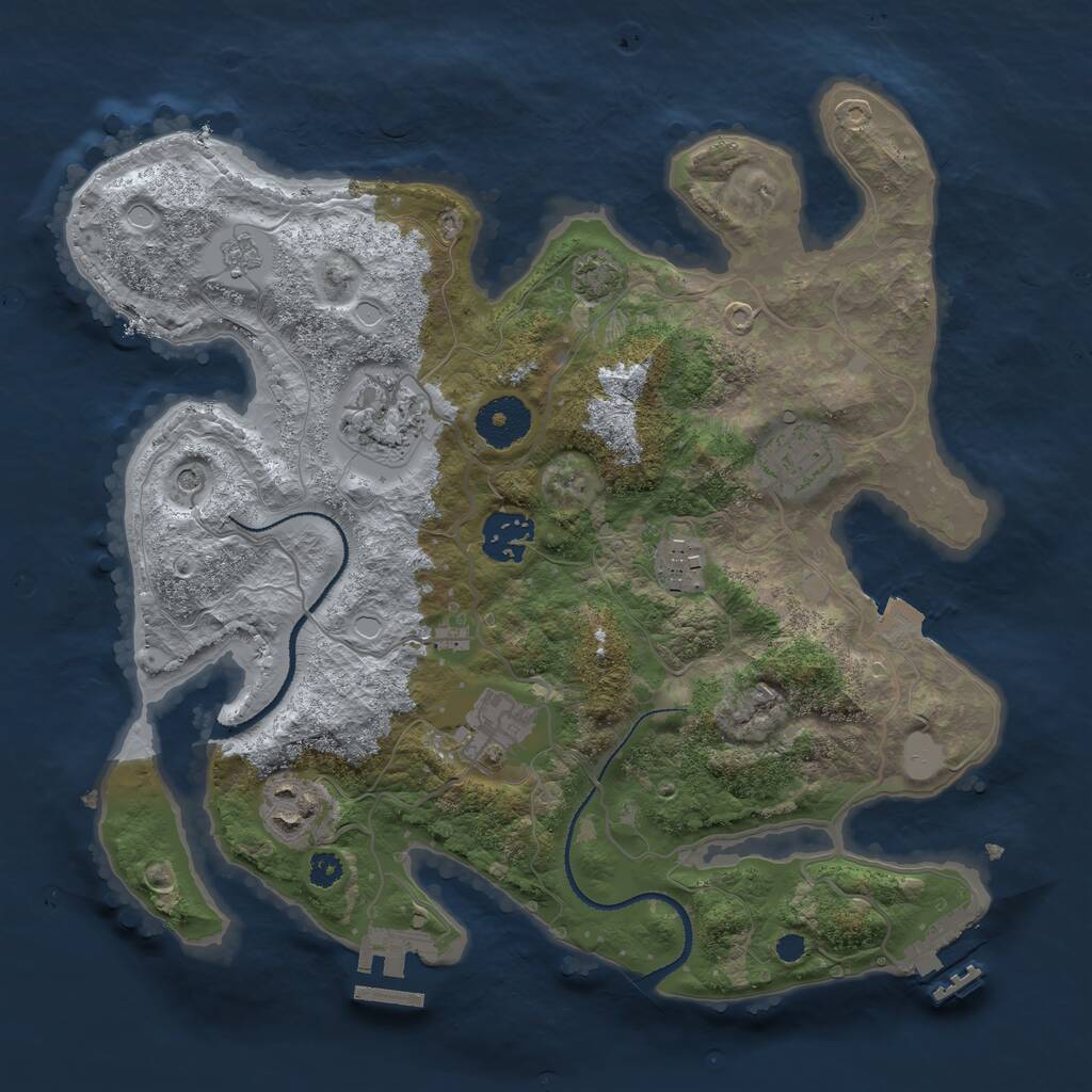 Rust Map: Procedural Map, Size: 3150, Seed: 10880, 12 Monuments