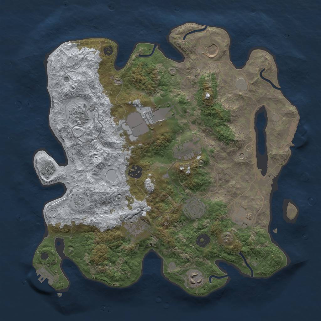 Rust Map: Procedural Map, Size: 3500, Seed: 1797725669, 19 Monuments