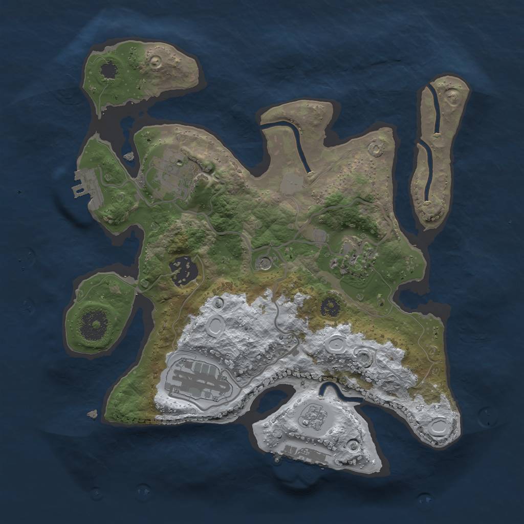 Rust Map: Procedural Map, Size: 2700, Seed: 660614078, 13 Monuments