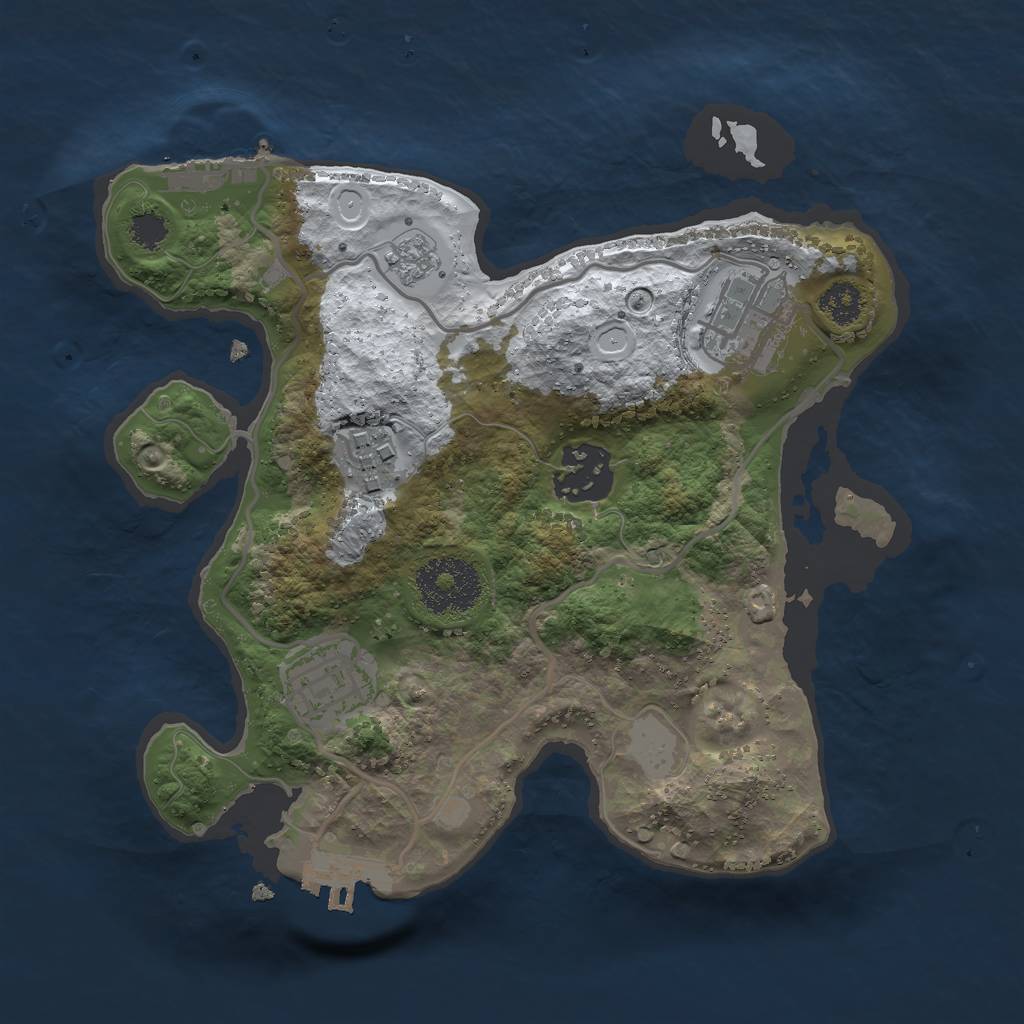 Rust Map: Procedural Map, Size: 2500, Seed: 20350, 12 Monuments