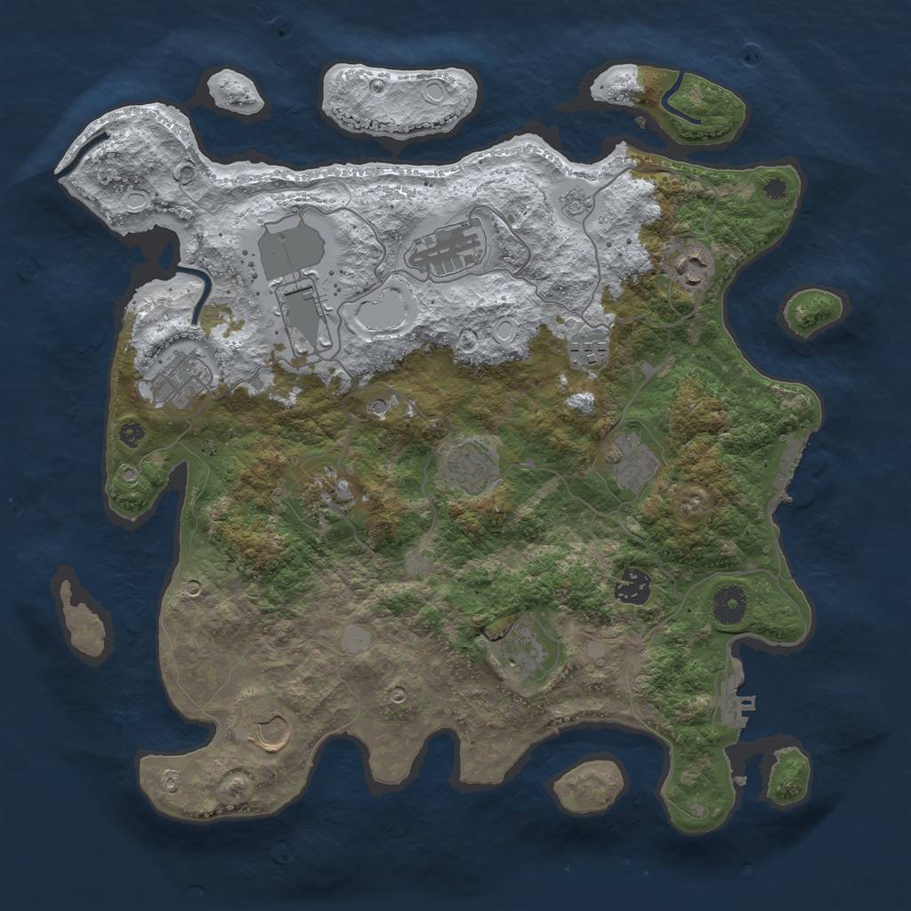 Rust Map: Procedural Map, Size: 3750, Seed: 326951, 20 Monuments