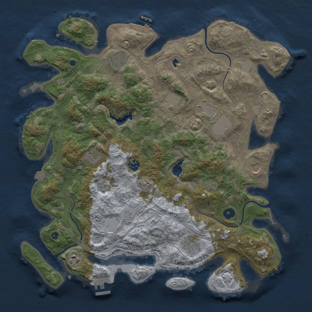 Rust Map: Procedural Map, Size: 4250, Seed: 1159936298, 15 Monuments