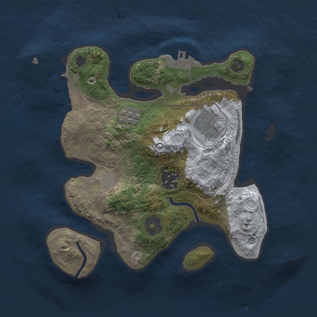 Rust Map: Procedural Map, Size: 2500, Seed: 416157509, 10 Monuments