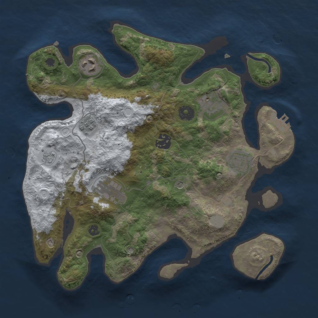 Rust Map: Procedural Map, Size: 3000, Seed: 25316, 14 Monuments