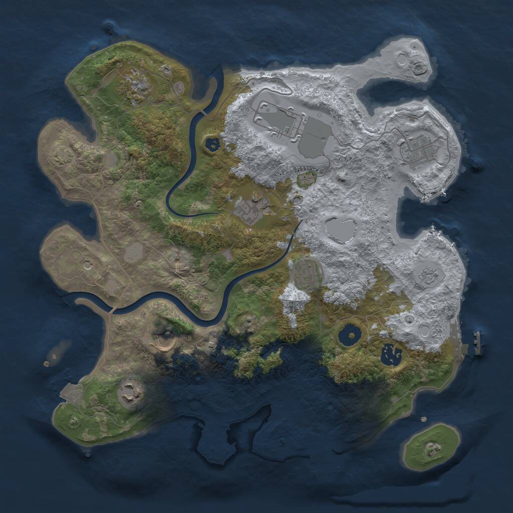 Rust Map: Procedural Map, Size: 3500, Seed: 528764251, 15 Monuments