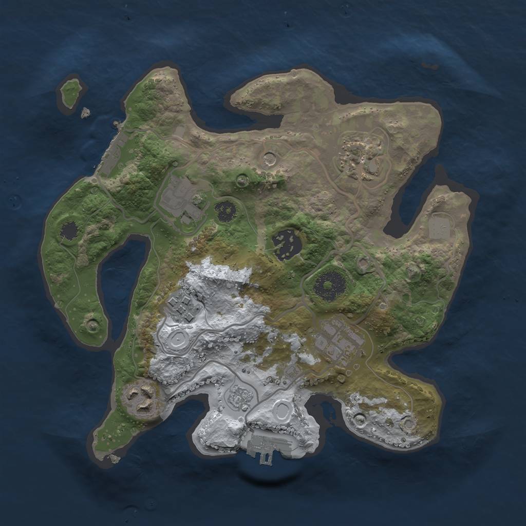 Rust Map: Procedural Map, Size: 2600, Seed: 610762037, 15 Monuments
