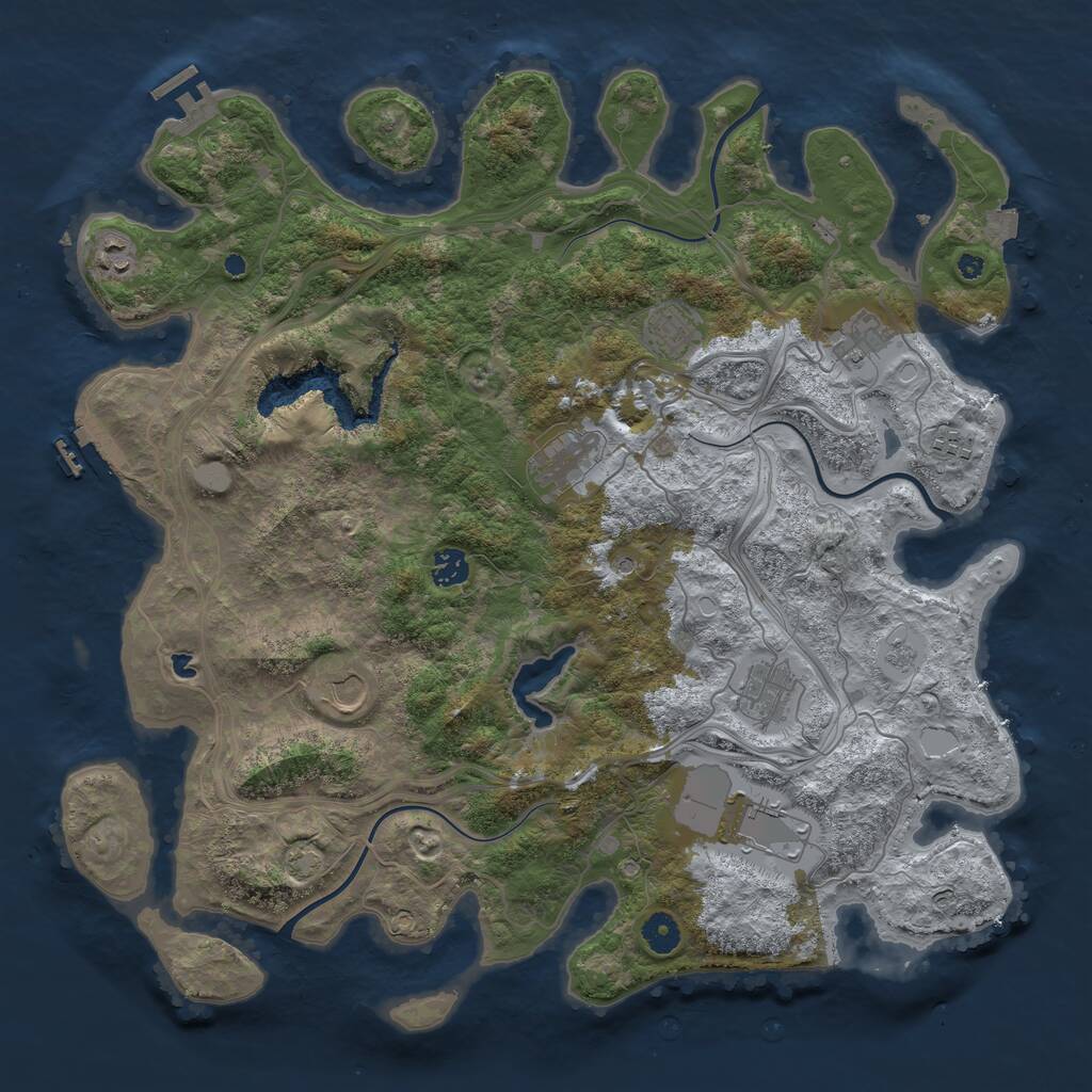 Rust Map: Procedural Map, Size: 4250, Seed: 2081773666, 15 Monuments