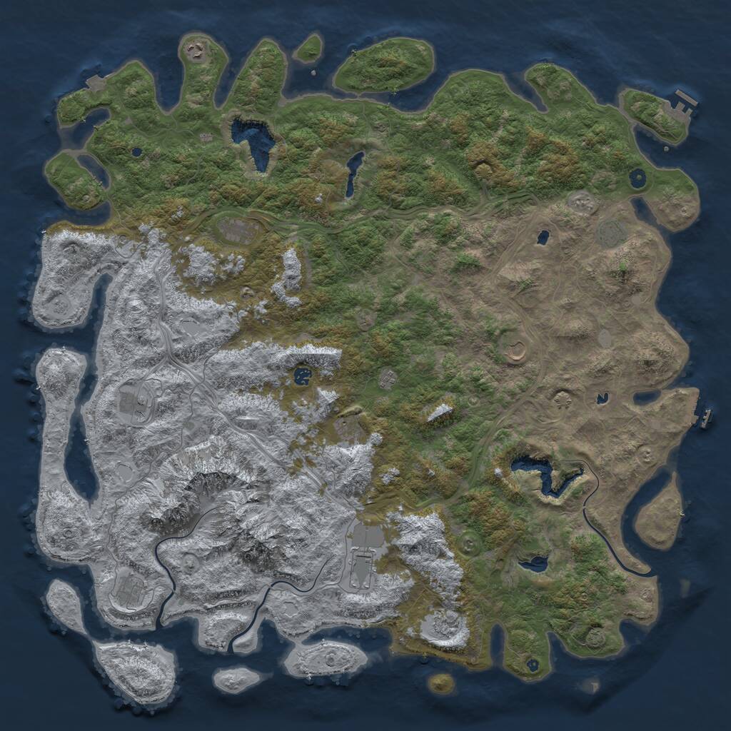 Rust Map: Procedural Map, Size: 6000, Seed: 112853812, 17 Monuments
