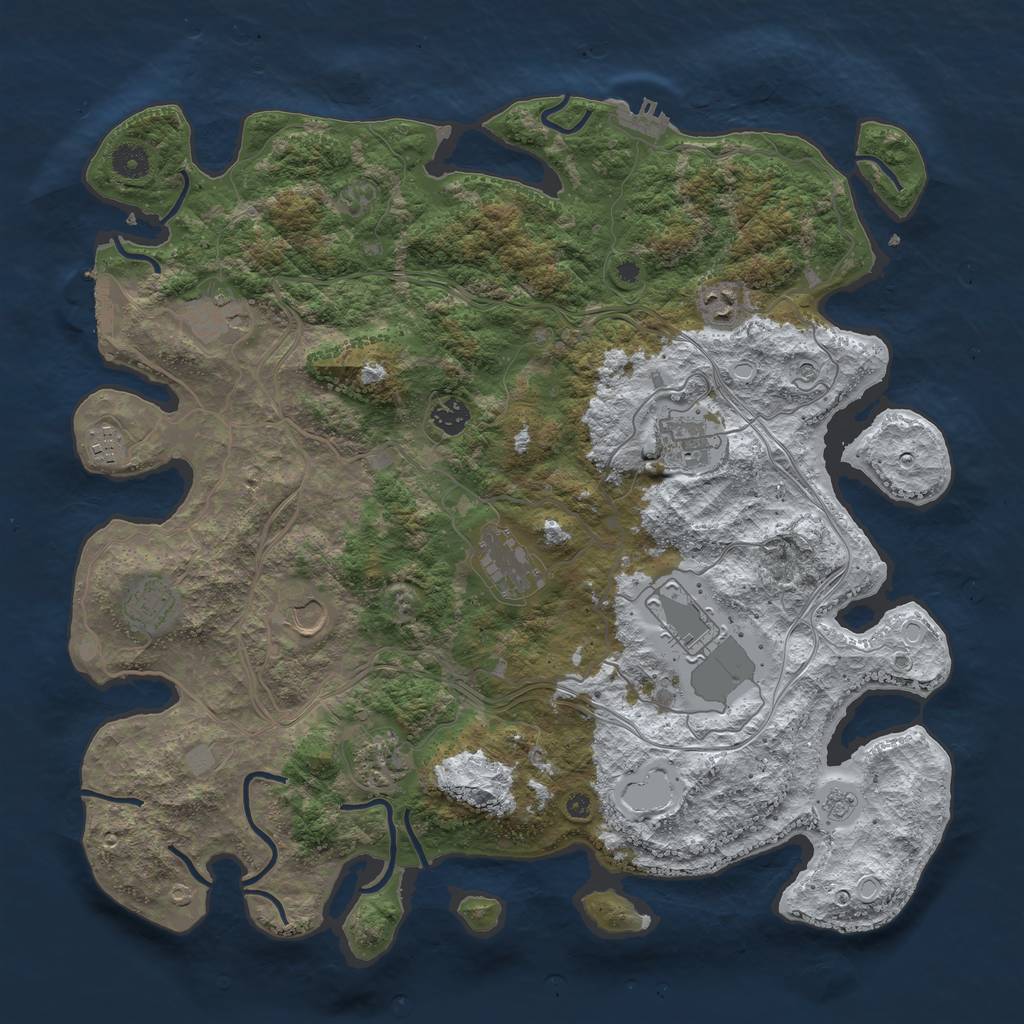 Rust Map: Procedural Map, Size: 4250, Seed: 464257, 19 Monuments