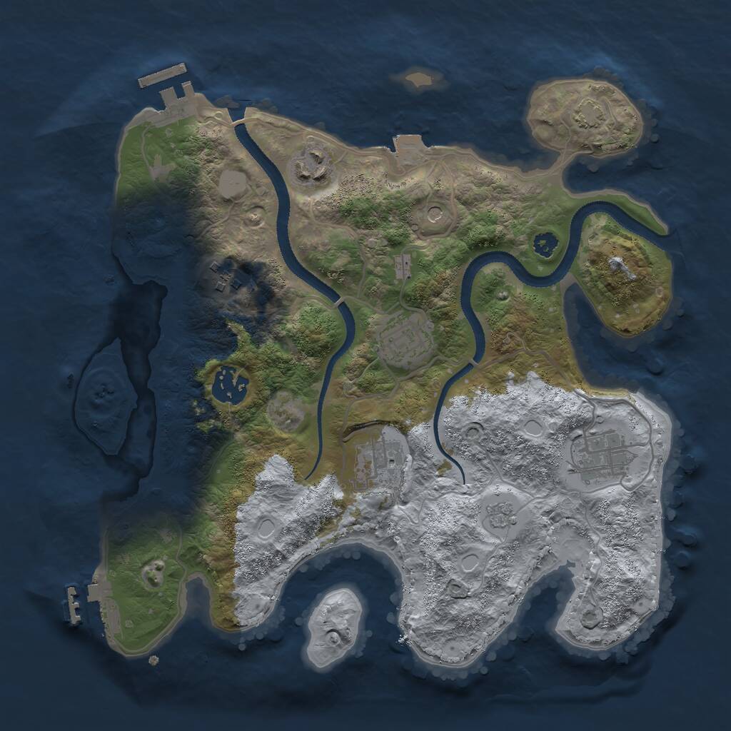 Rust Map: Procedural Map, Size: 3000, Seed: 31241234, 12 Monuments