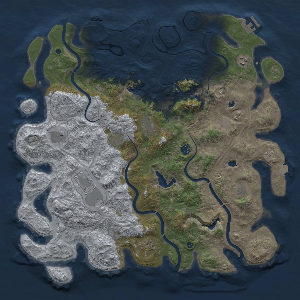 Rust Map: Procedural Map, Size: 4500, Seed: 637635278, 15 Monuments