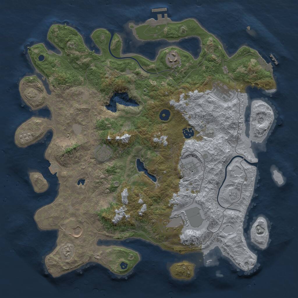 Rust Map: Procedural Map, Size: 4000, Seed: 171267, 14 Monuments