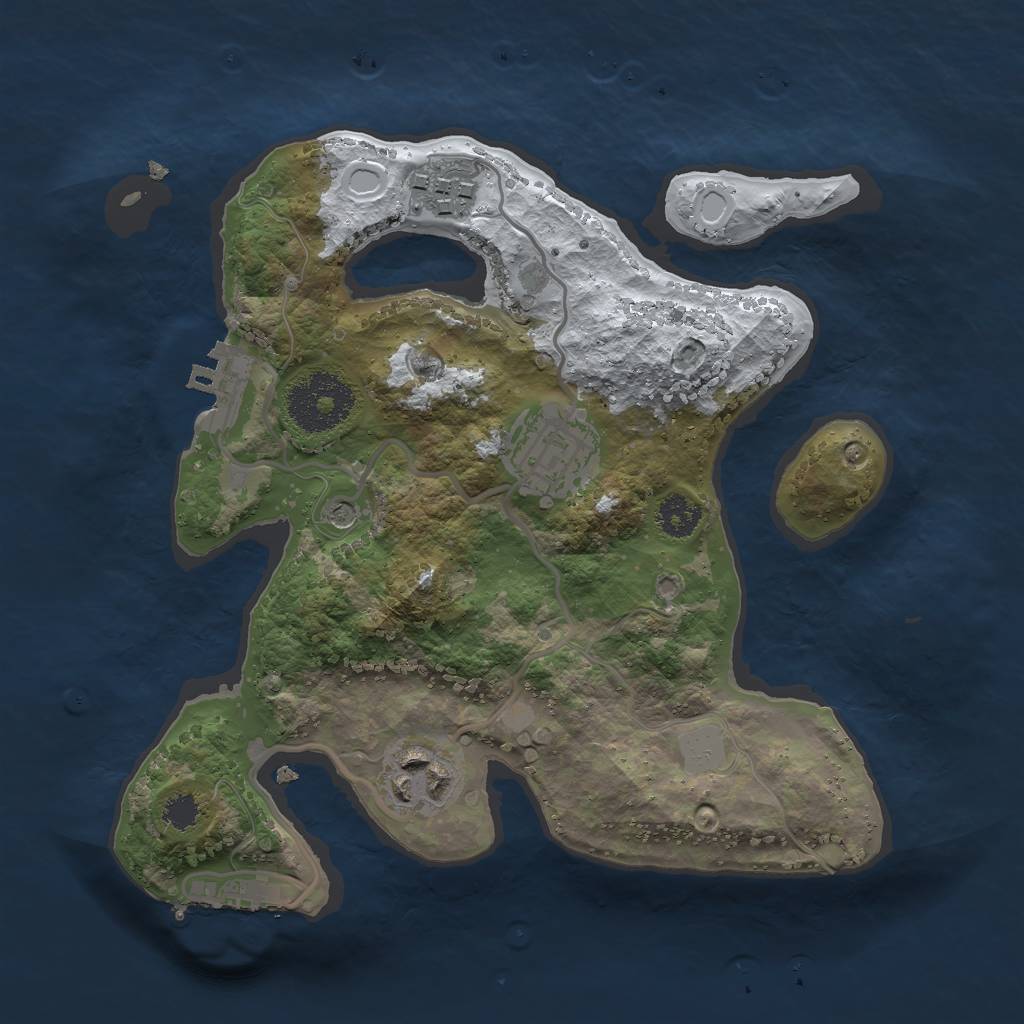 Rust Map: Procedural Map, Size: 2500, Seed: 247901, 11 Monuments
