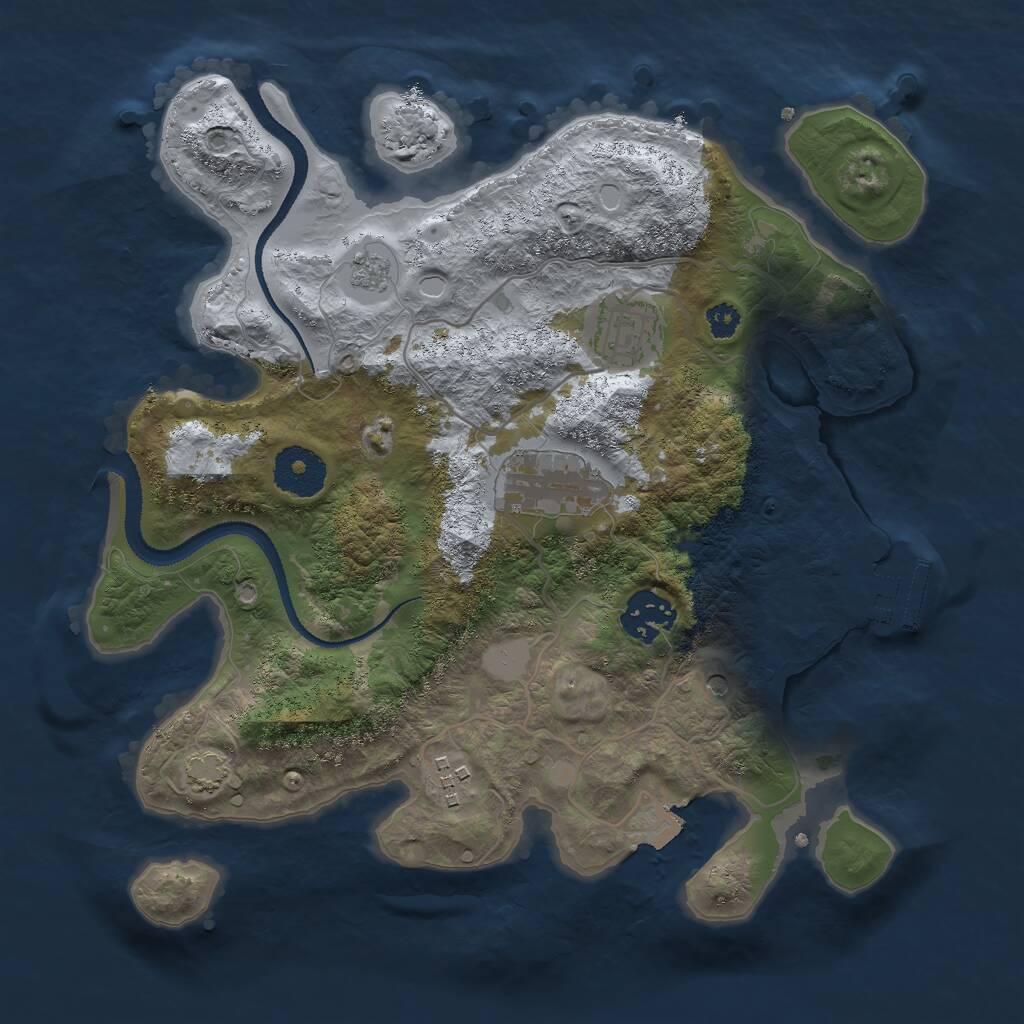 Rust Map: Procedural Map, Size: 3000, Seed: 13417, 9 Monuments