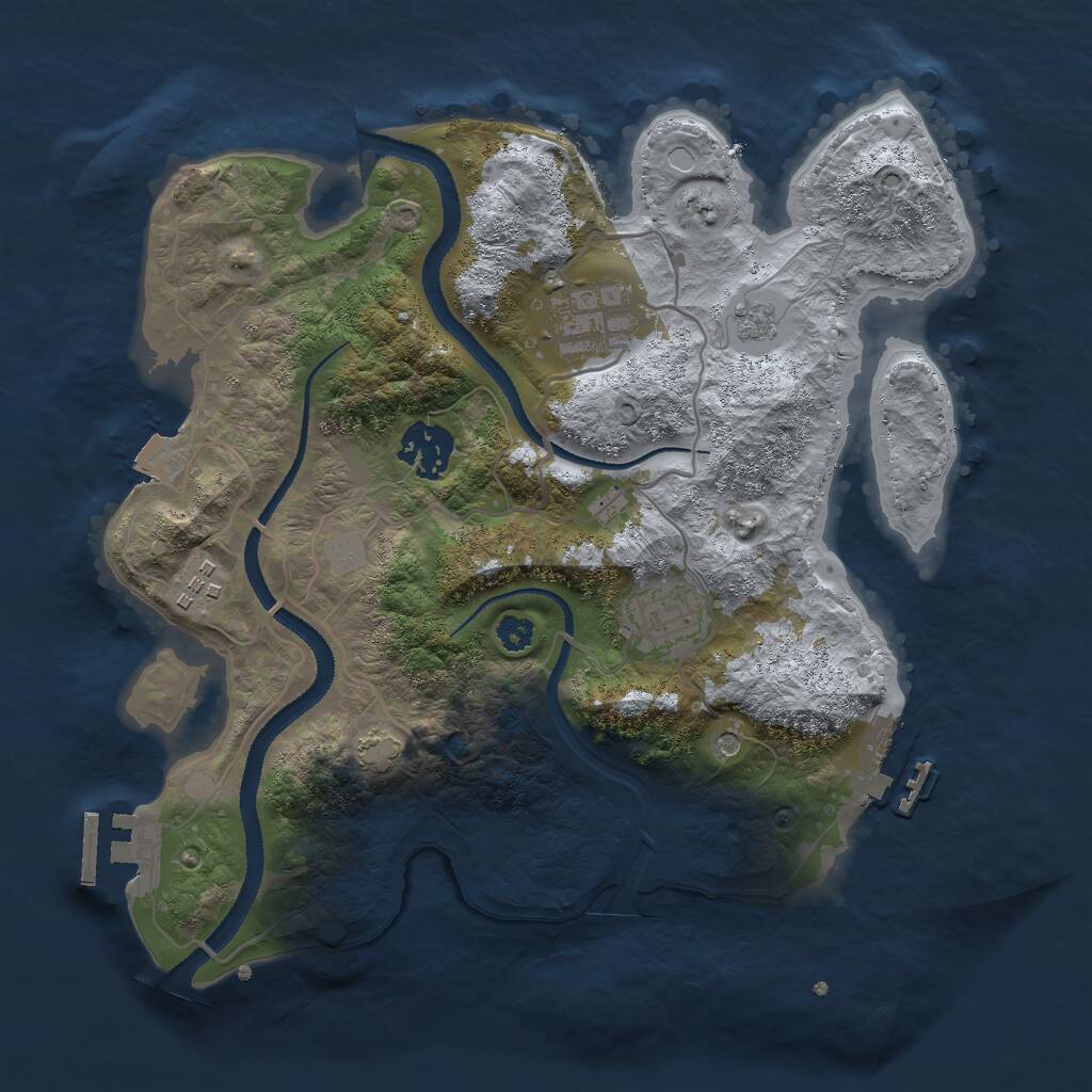 Rust Map: Procedural Map, Size: 3000, Seed: 494843083, 10 Monuments
