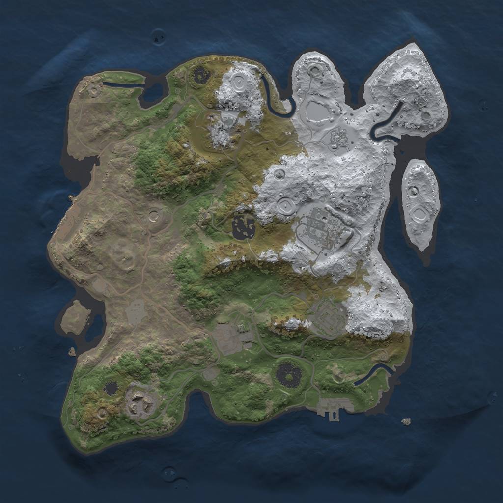 Rust Map: Procedural Map, Size: 3000, Seed: 494843083, 15 Monuments