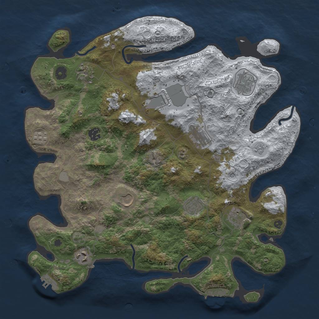Rust Map: Procedural Map, Size: 3800, Seed: 78190, 19 Monuments