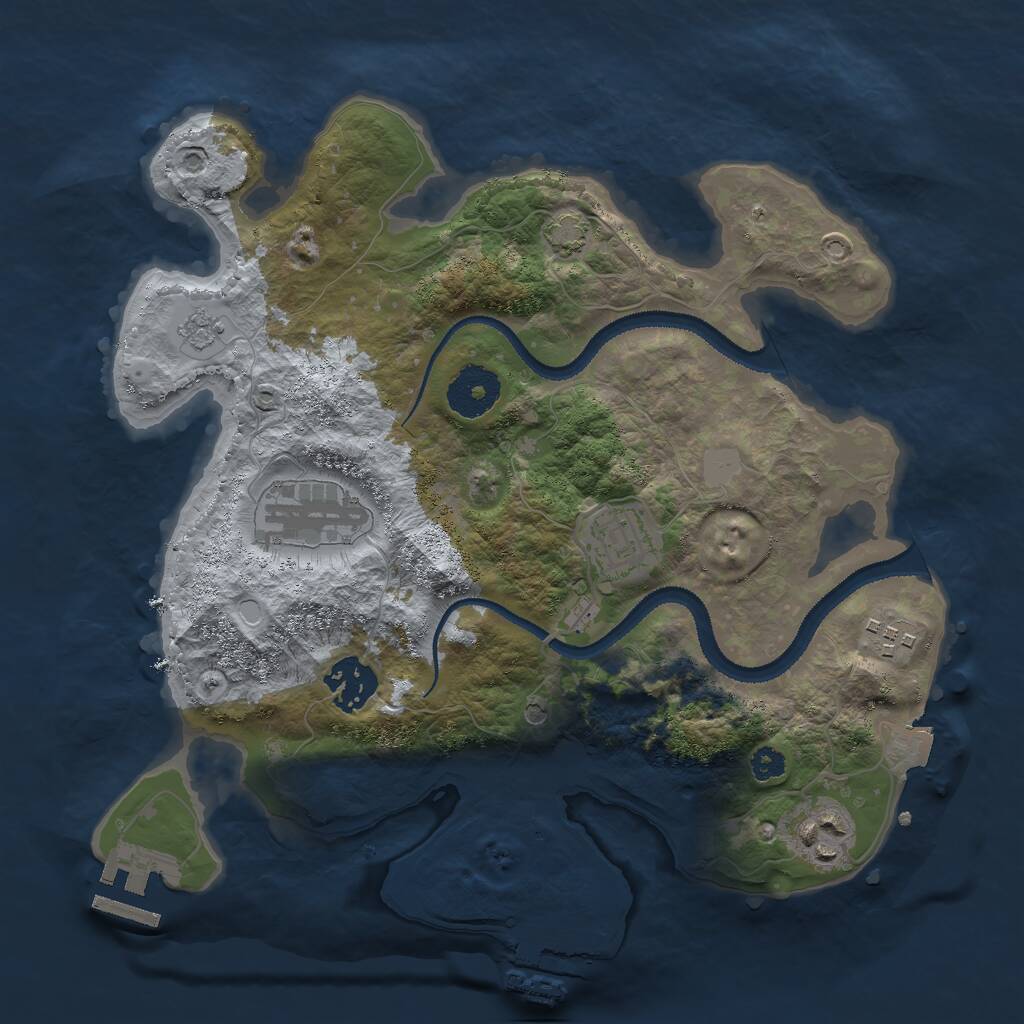 Rust Map: Procedural Map, Size: 3000, Seed: 135794, 11 Monuments
