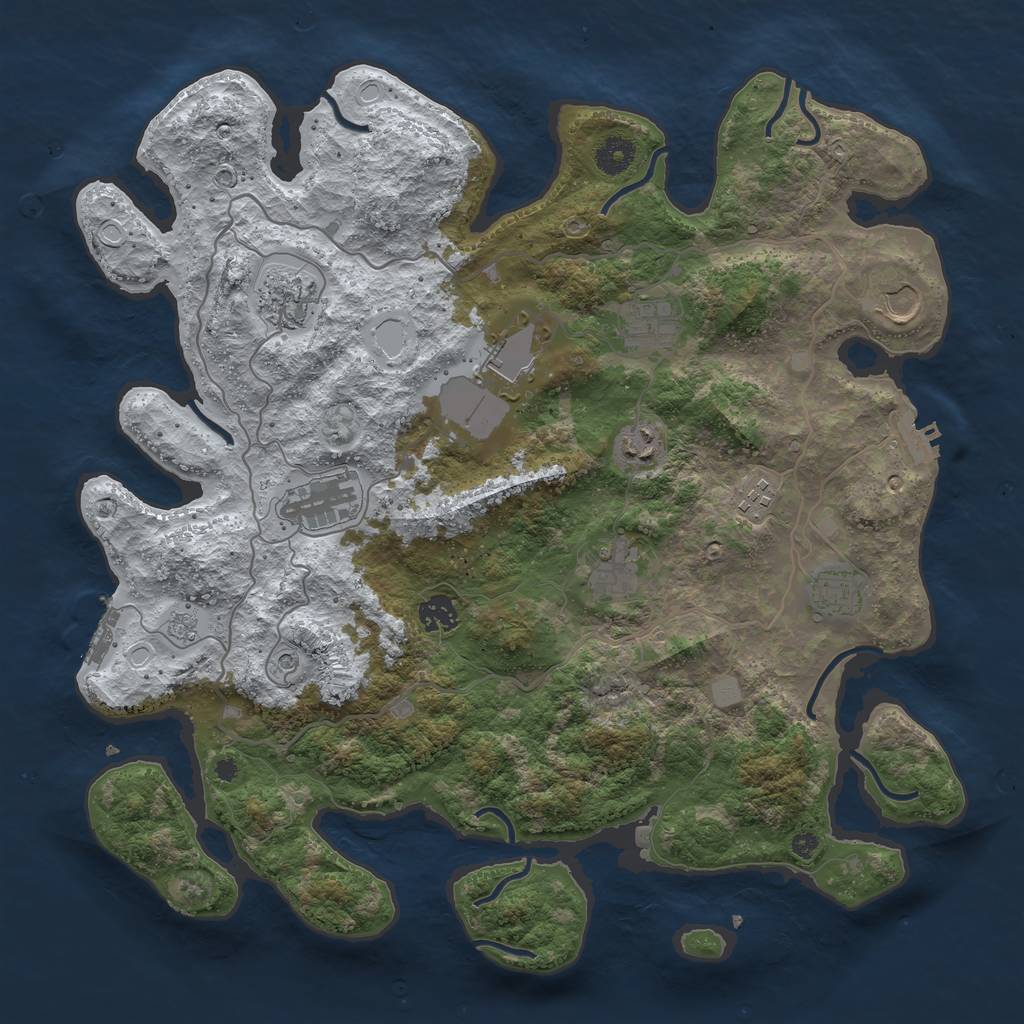 Rust Map: Procedural Map, Size: 4000, Seed: 458861, 19 Monuments