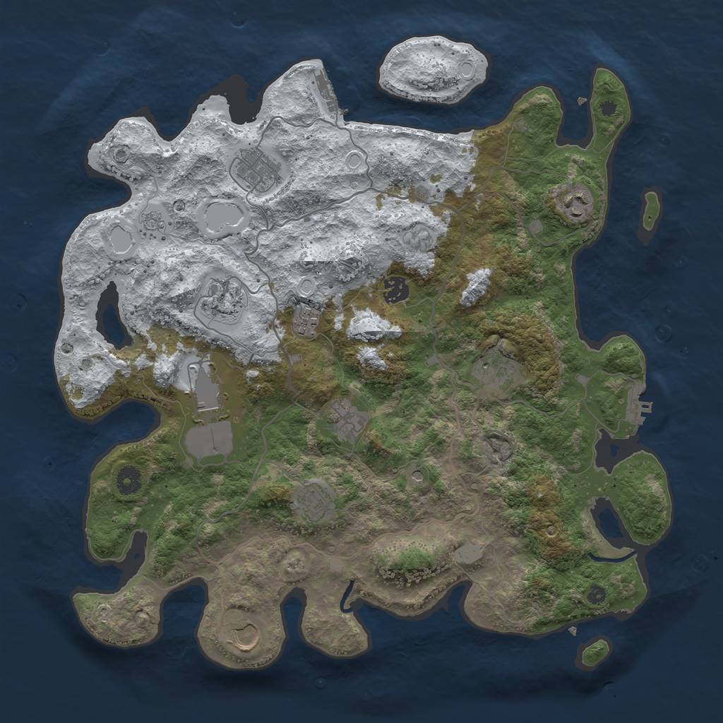 Rust Map: Procedural Map, Size: 4000, Seed: 678495, 19 Monuments