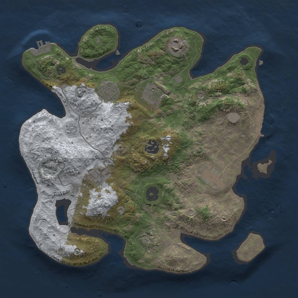 Rust Map: Procedural Map, Size: 3150, Seed: 1868531710, 16 Monuments