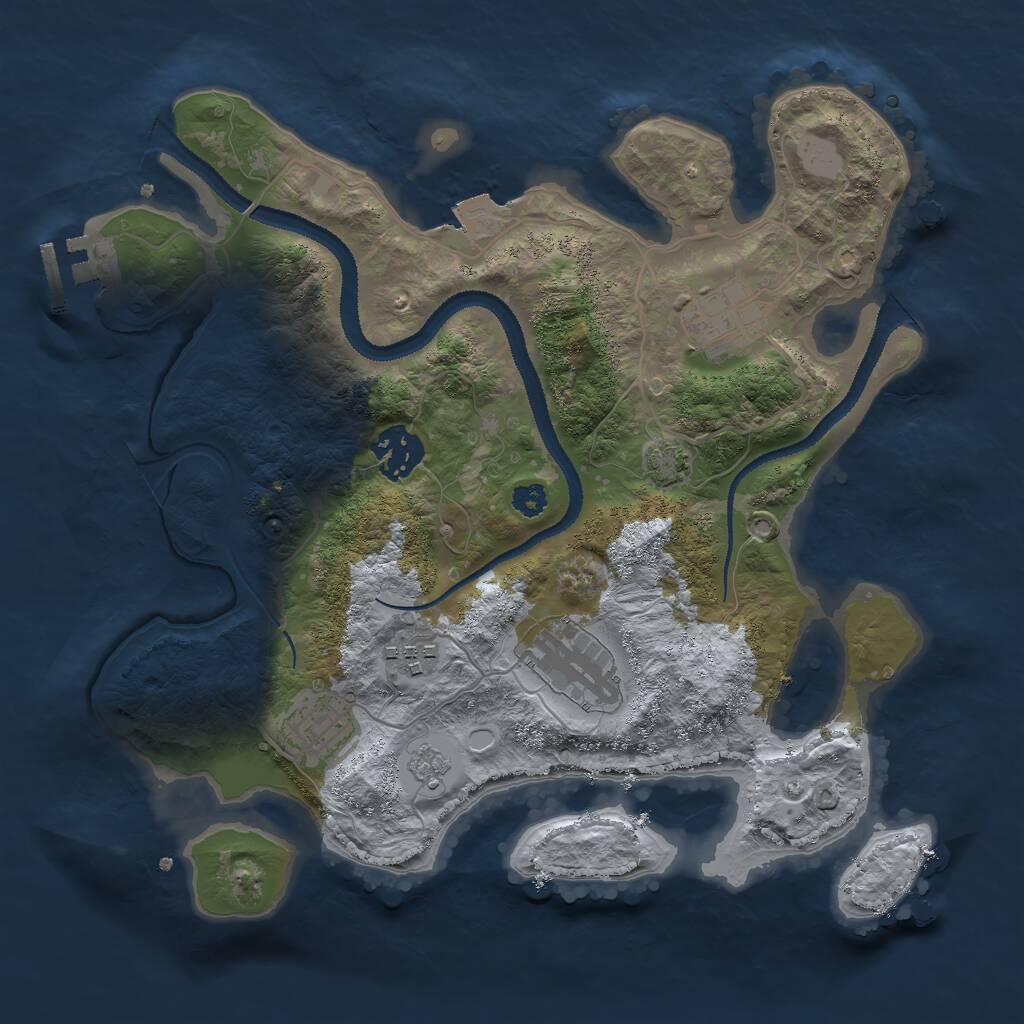 Rust Map: Procedural Map, Size: 3000, Seed: 913998169, 9 Monuments
