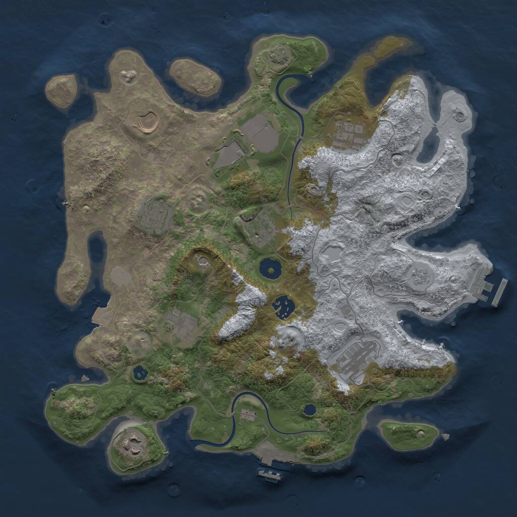 Rust Map: Procedural Map, Size: 3550, Seed: 246454, 15 Monuments
