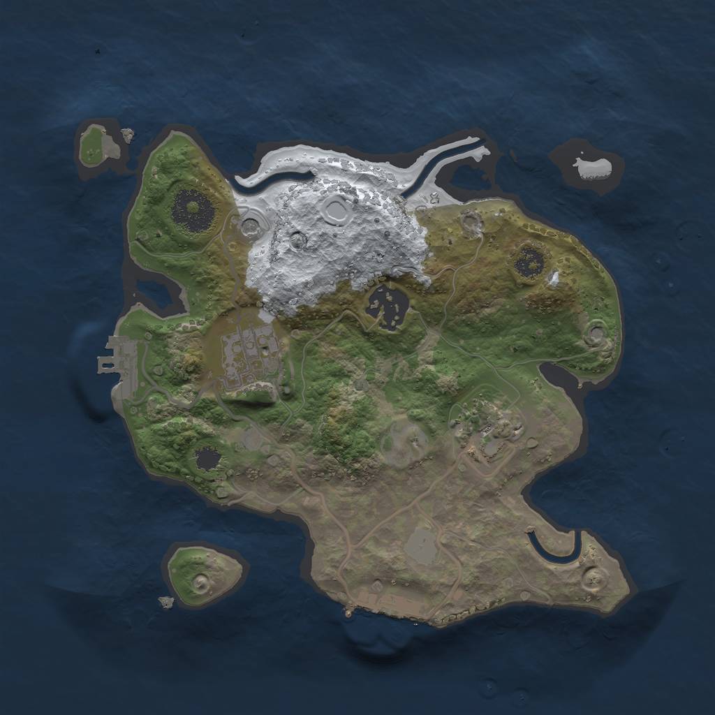 Rust Map: Procedural Map, Size: 2500, Seed: 2063235566, 11 Monuments