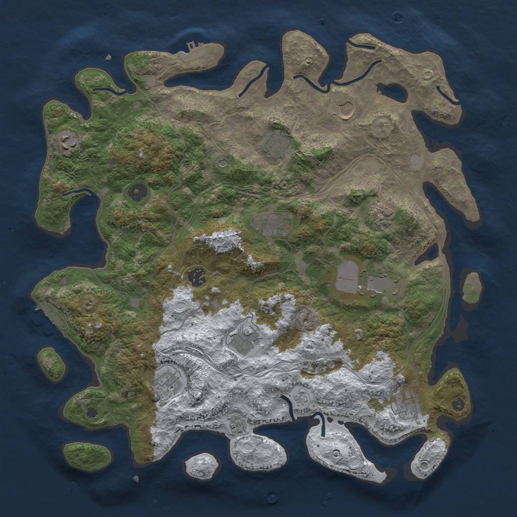 Rust Map: Procedural Map, Size: 4250, Seed: 4455667, 20 Monuments