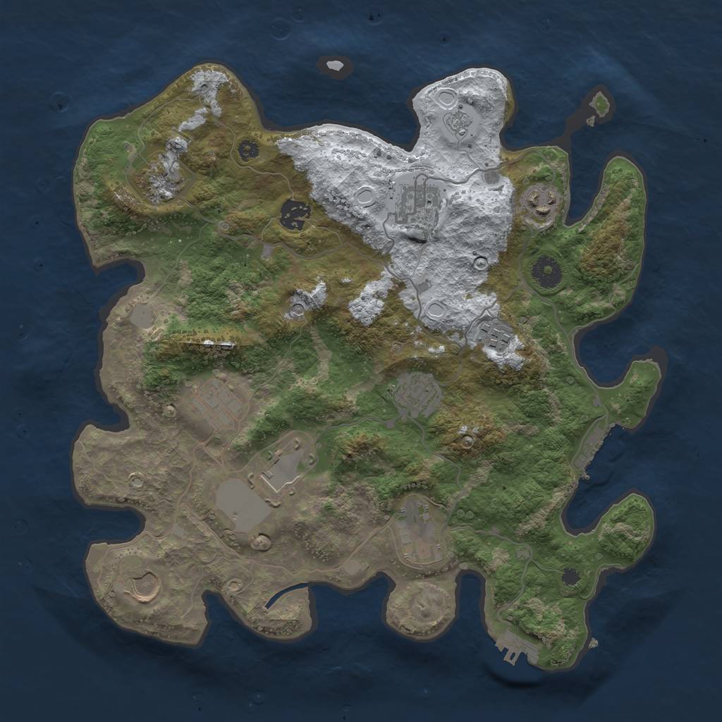 Rust Map: Procedural Map, Size: 3550, Seed: 538620, 19 Monuments