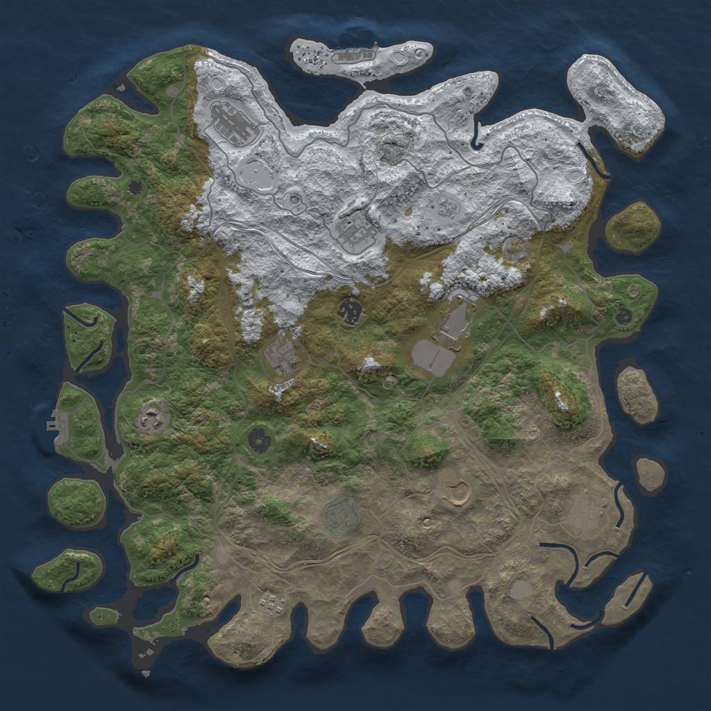 Rust Map: Procedural Map, Size: 4500, Seed: 144434240, 19 Monuments