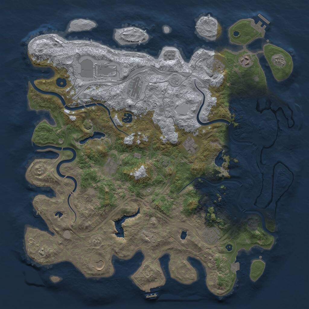 Rust Map: Procedural Map, Size: 4500, Seed: 152099154, 16 Monuments