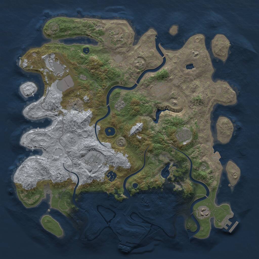 Rust Map: Procedural Map, Size: 4000, Seed: 22020710, 14 Monuments
