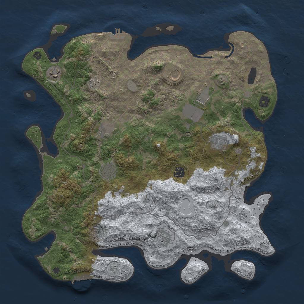 Rust Map: Procedural Map, Size: 4000, Seed: 779455, 18 Monuments