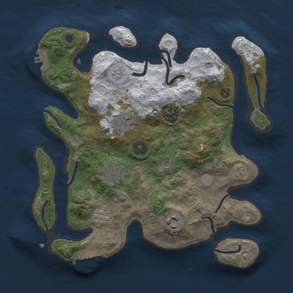 Rust Map: Procedural Map, Size: 3000, Seed: 2073461, 14 Monuments