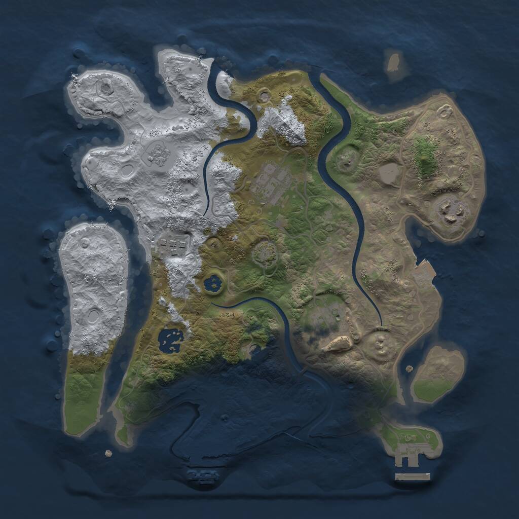 Rust Map: Procedural Map, Size: 3000, Seed: 285487468, 11 Monuments
