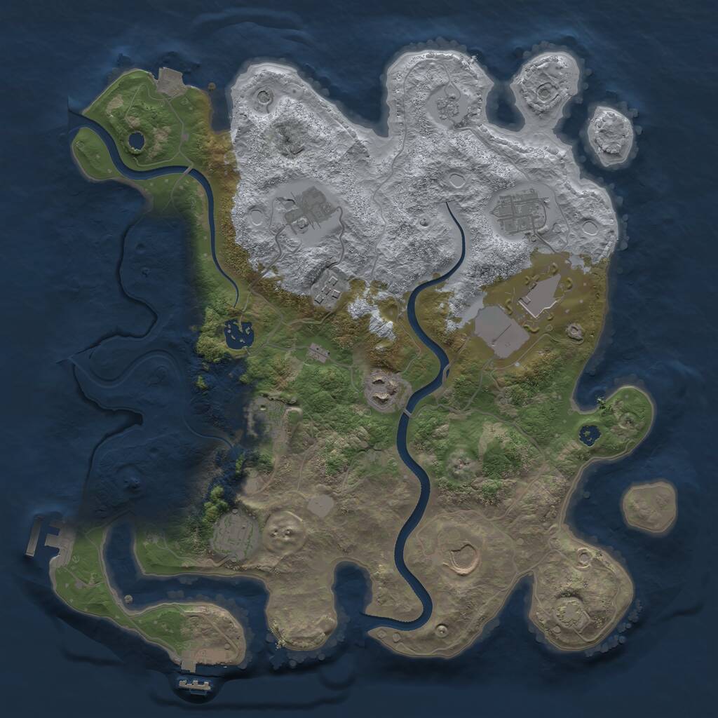 Rust Map: Procedural Map, Size: 3500, Seed: 536793602, 15 Monuments
