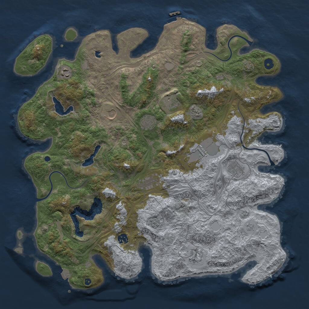 Rust Map: Procedural Map, Size: 4500, Seed: 3758503, 15 Monuments