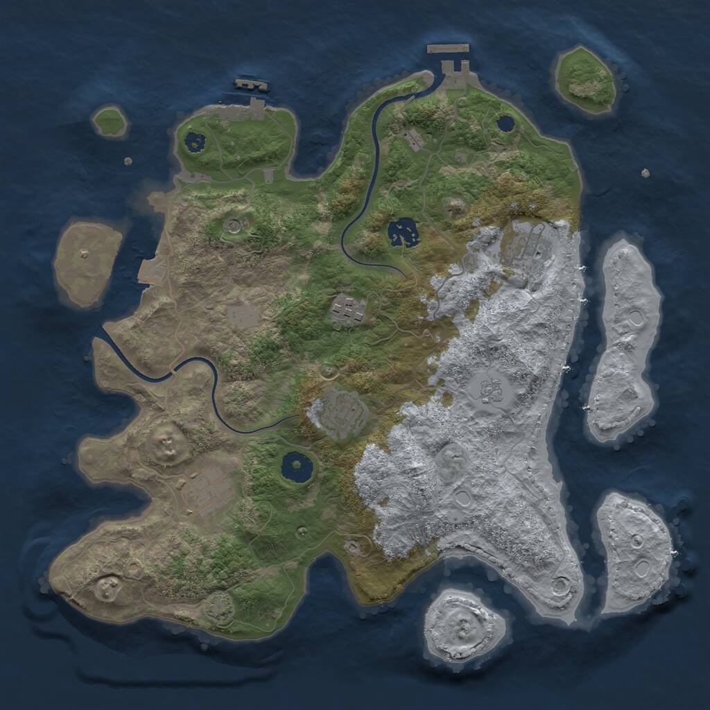 Rust Map: Procedural Map, Size: 3420, Seed: 420690420, 11 Monuments