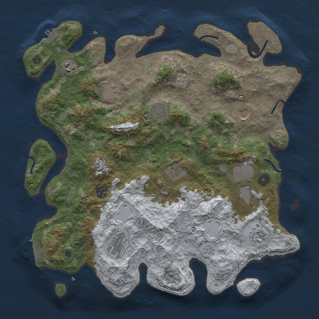Rust Map: Procedural Map, Size: 4000, Seed: 10071979, 19 Monuments