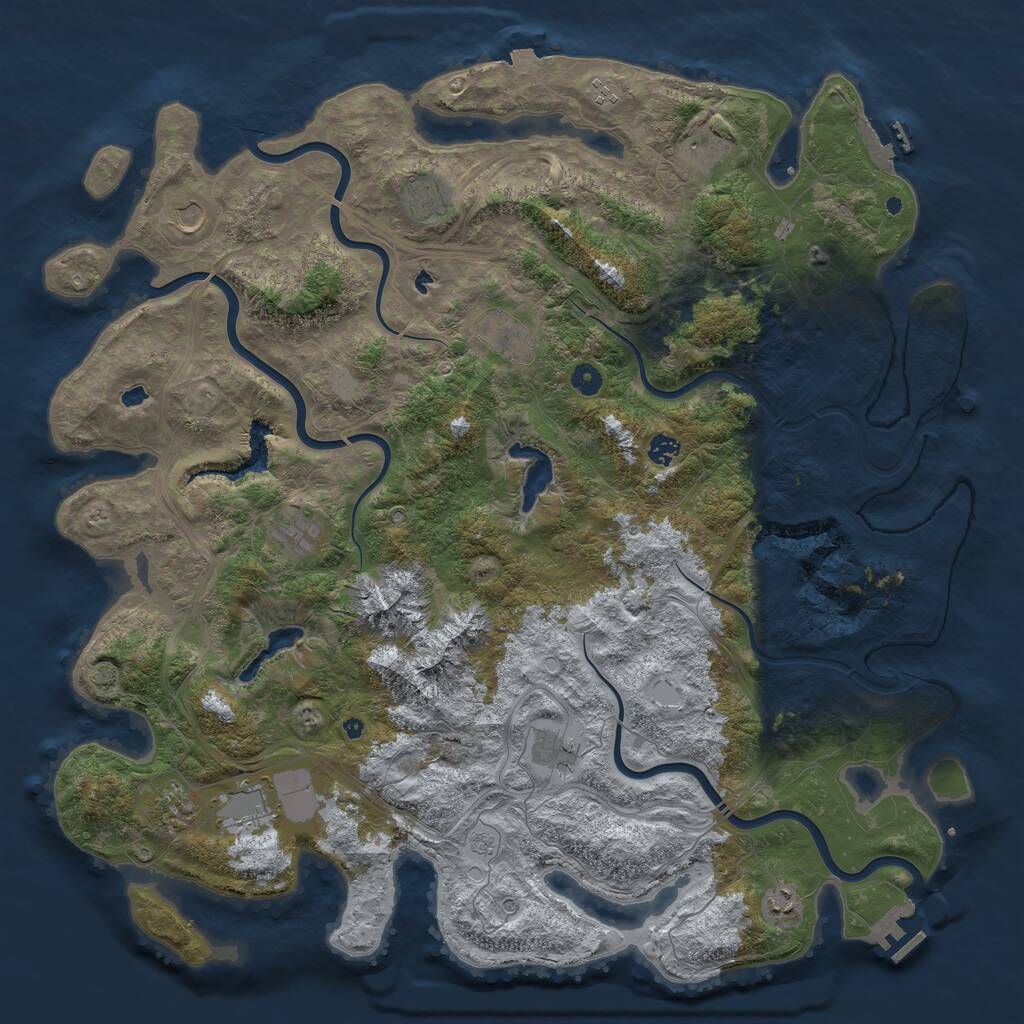Rust Map: Procedural Map, Size: 5000, Seed: 929220, 17 Monuments