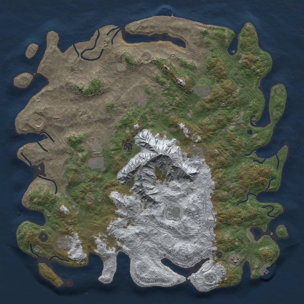 Rust Map: Procedural Map, Size: 5000, Seed: 929220, 20 Monuments