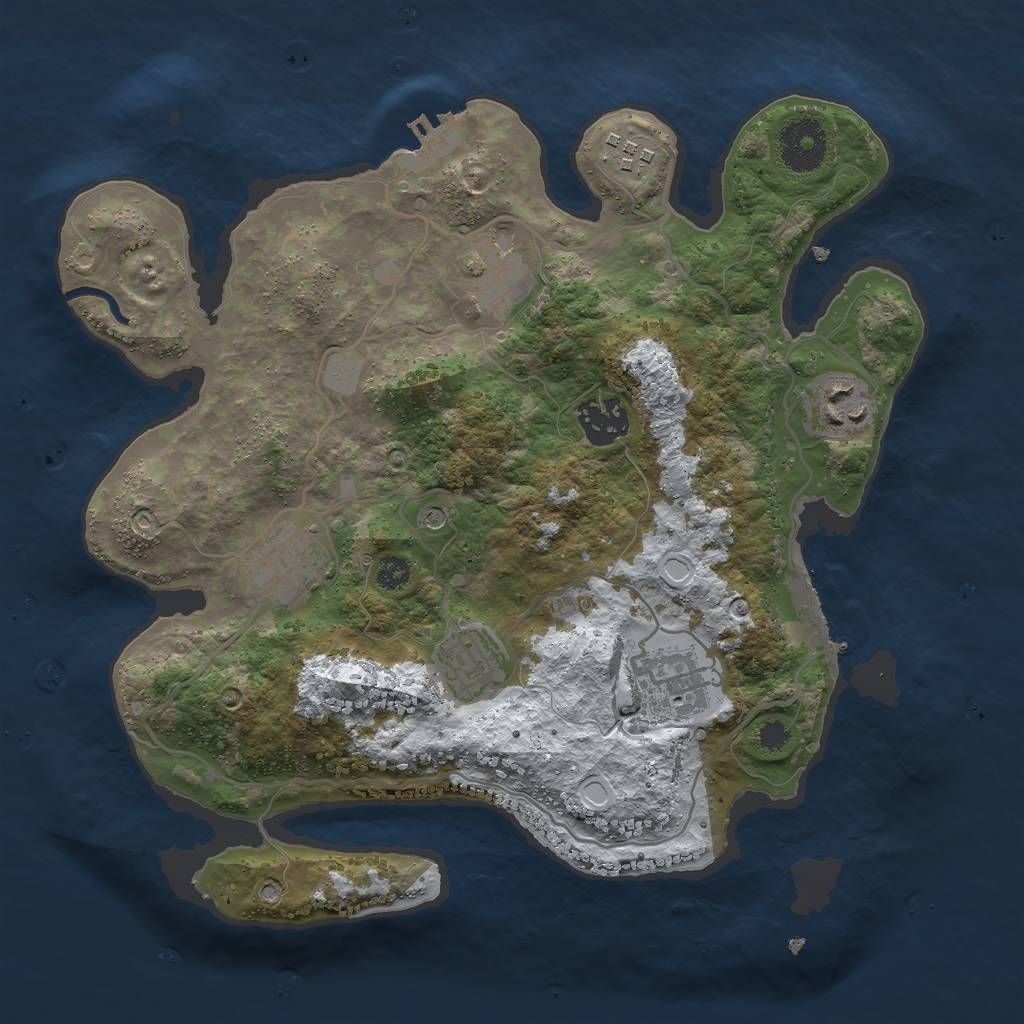 Rust Map: Procedural Map, Size: 3069, Seed: 6558, 15 Monuments