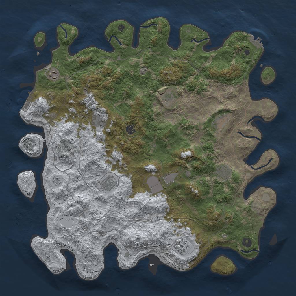 Rust Map: Procedural Map, Size: 4500, Seed: 1998, 19 Monuments