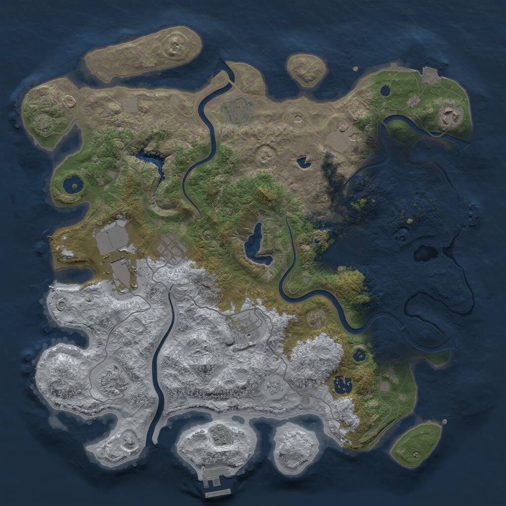 Rust Map: Procedural Map, Size: 4000, Seed: 1892351814, 16 Monuments
