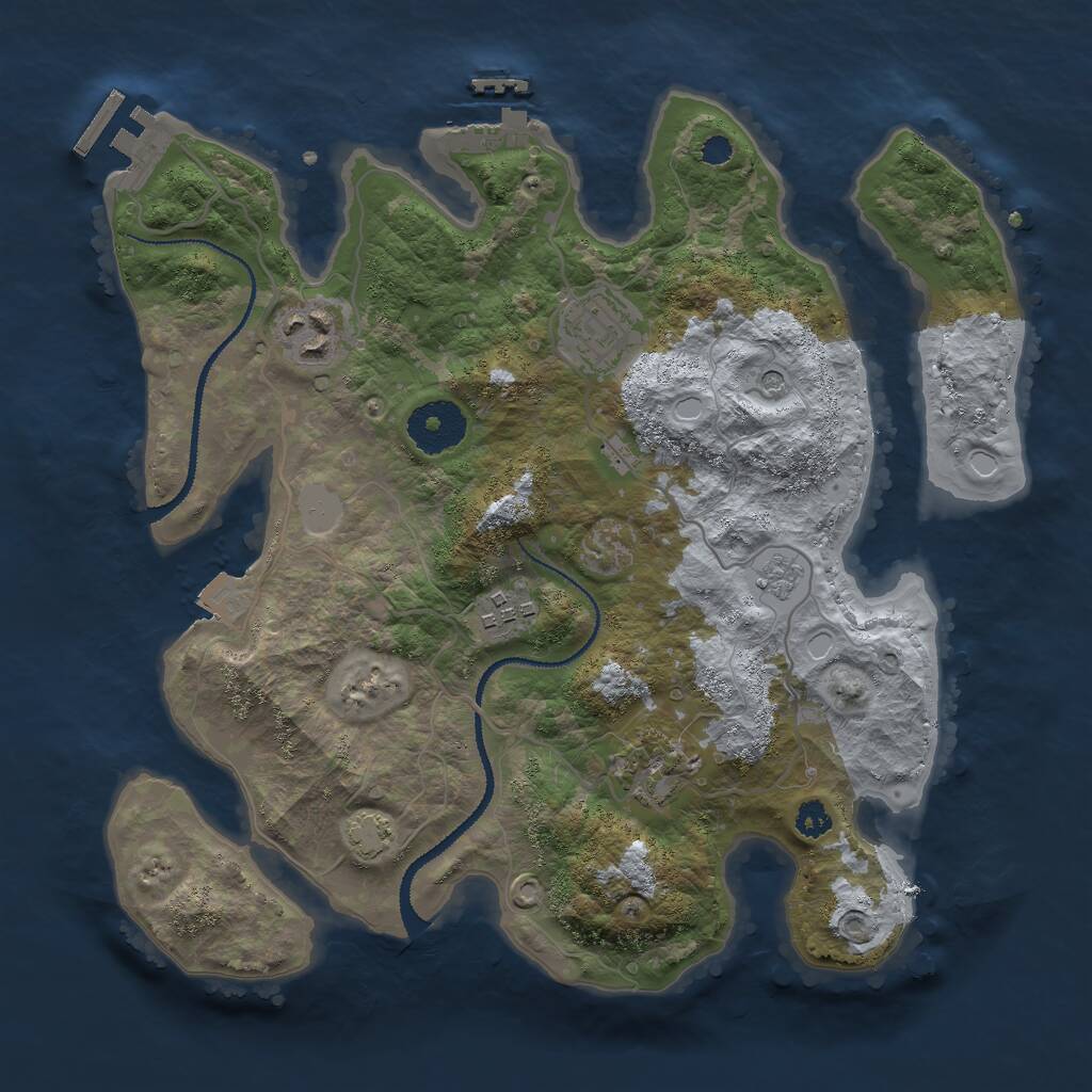 Rust Map: Procedural Map, Size: 3000, Seed: 272467255, 10 Monuments