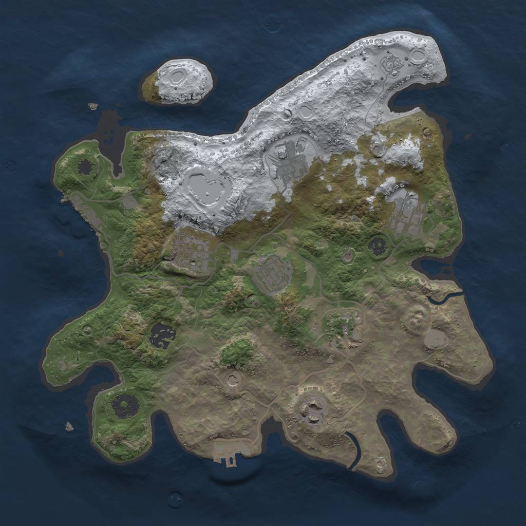 Rust Map: Procedural Map, Size: 3069, Seed: 5848, 16 Monuments