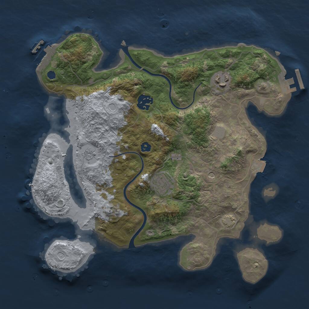Rust Map: Procedural Map, Size: 3000, Seed: 432772231, 9 Monuments